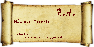 Nádasi Arnold névjegykártya