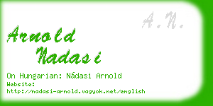 arnold nadasi business card
